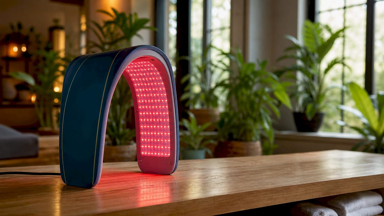 Dettaglio ravvicinato del dispositivo LED Celluma in funzione